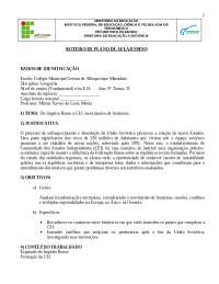 Plano de aula Seminário Interdisciplinar: Introdução à Pesquisa.