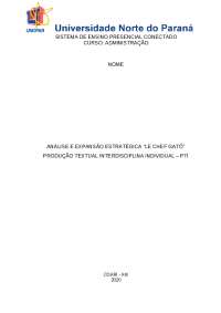 ANÁLISE E EXPANSÃO ESTRATÉGICA “LE CHEF GATÔ”