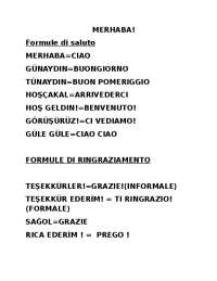 APPUNTI DI LINGUA E TRADUZIONE LINGUA TURCA