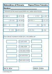 Ejercicios de matemáticas para aprobar evaluaciones de 6 primaria - Docsity