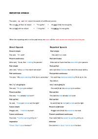 Reported speech - Docsity