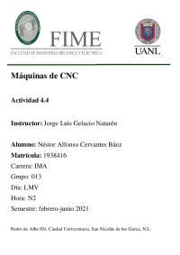 Máquinas de CNC FIME Actividad 4.4