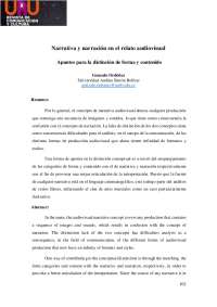 Narrativa y narración en el relato audiovisual: Distinción de forma y contenido