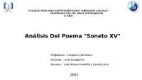 ANALISIS LITERARIO DEL POEMA SONETO XV