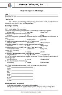 Image File Formats and Manipulation: A Learning Activity