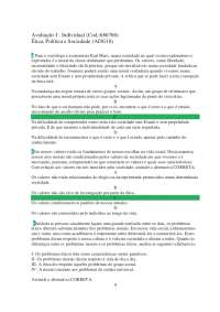Exercícios de Ética, Política e Sociedade: Avaliação I - Individual