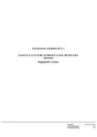 Paniere FILOLOGIA GERMANICA 3 prof.ssa Raffaghello Cristina