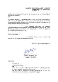 SOLICITUD PARA BACHILLER
