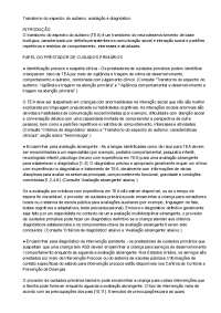 Diagnóstico para  Transtorno Espectro Autista