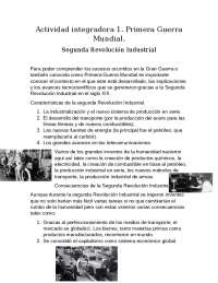 Modulo 10 - Actividad integradora 1. Primera Guerra Mundial. - Docsity