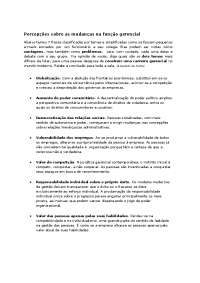 Desafios na carreira gerencial: Percepções sobre mudanças
