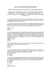 exercícios calculos e doses pediatricas