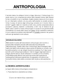 APPUNTI QUINTA SUPERIORE DI ANTROPOLOGIA
