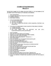 Examen de Inglés de sexto semestre - Docsity