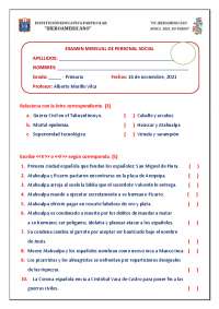 Examen Mensual de personal social | Apuntes de Humanidades y Ciencias ...