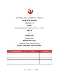 Trabajo final del curso de business Intelligence & Predictability