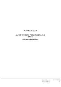 Paniere DIRITTO AGRARIO prof. Paternostro Bonomi Luca