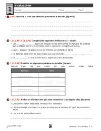 Examen lengua Unidad 1 4º primaria sm savia | Ejercicios de Idioma ...