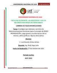 sistemas o servicios de Telecomunicaciones funcionan bajo el concepto de RADIO PROPAGACIÓN
