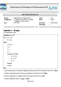 devoir surveille  de algorithme
