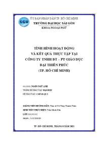 Báo cáo thực tập ngành Ngôn Ngữ Anh