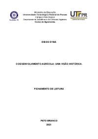 O desenvolvimento agrícola - uma visão histórica