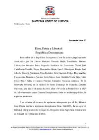 Sentencia Disciplinaria contra Dr. Mónico Sosa Ureña por Suprema Corte de Justicia de RD.
