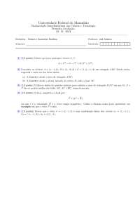 Exercícios de Vetores e Geometria Analítica: Primeira Avaliação