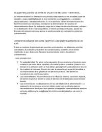DESCENTRALIZACIÓN y GESTIÓN DE SALUD CON ENFOQUE TERRITORIAL - Docsity