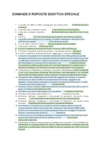Domande e risposte DIDATTICA SPECIALE - Docsity