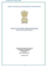 TSA Guidelines on use of PFMS
