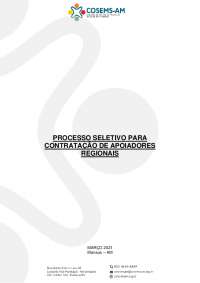 Processo Seletivo para Apoiadores Regionais do COSEMS/AM em Manaus - AM