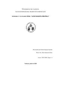 Memoria y trabajo final