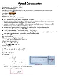 Optical communication notes - Docsity