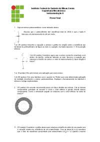 Prova Final de Instrumentação II - Engenharia Mecatrônica
