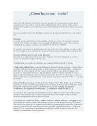 Intruciones para elaborar una reseña - Docsity