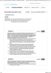 Questionário de Fisiologia Unidade III