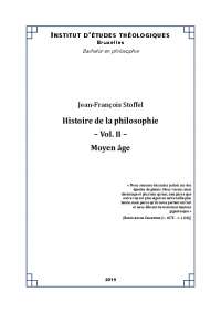 Histoire de la philosophie - Moyen Age