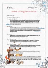 GENERAL BIOLOGY 2: MECHANISM THAT PRODUCE CHANGE IN POPULATION
