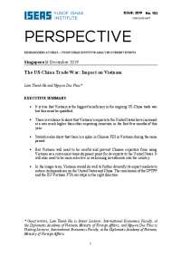 US_ China trade and Impact on VietNam economy