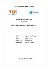 COMPUTING RESEARCH PROJECT - Docsity