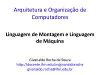 Introdução à Arquitetura de Computadores: Linguagem de Montagem e Máquina
