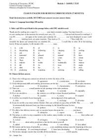 Sample test 2 Ho Chi MINH university of economics