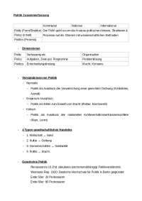 Einführung in die Politikwissenschaft Zusammenfassung