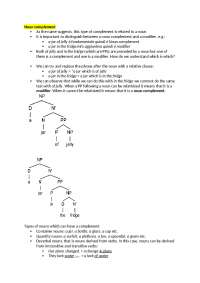 Noun complement e complementizer phrase MT inglese II - Docsity