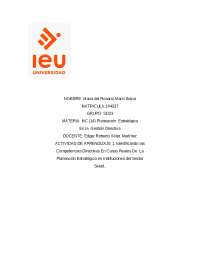 Actividad de Aprendizaje 2. Plan estratégico ( Pt. 1 )Actividad de Aprendizaje 2. Plan est