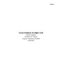 Lab Report: Synthesis and Characterization of Adipic Acid by Yaghubi