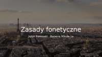 język francuski- fonetyka (wymowa)