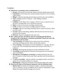 Accounting Vocabulary and Financial Statements: Exercises and Definitions - Prof. Hồng