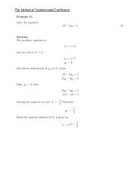 Differential Equations | Example Problem 3 - Docsity